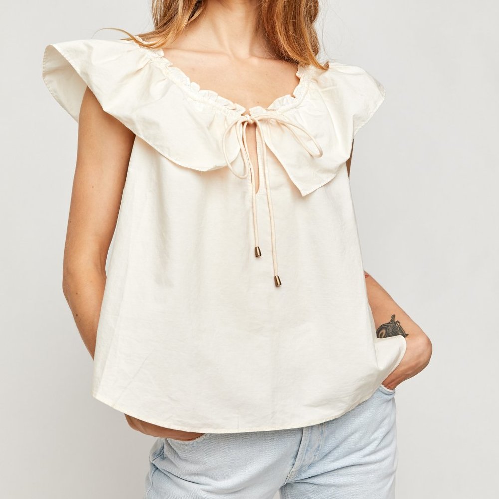 NWT Free People Far Out Ruffle Top / Blank Canvas
